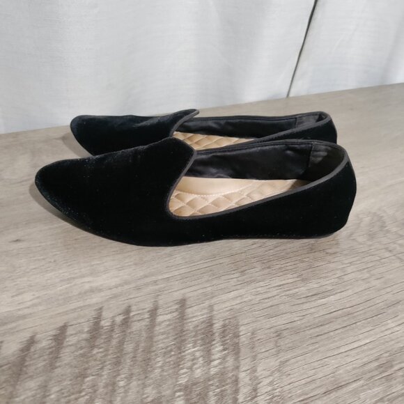 Birdies The Heron Black Velvet Loafer Slip On Shoes Classic Elegant Size 10 - Picture 3 of 12